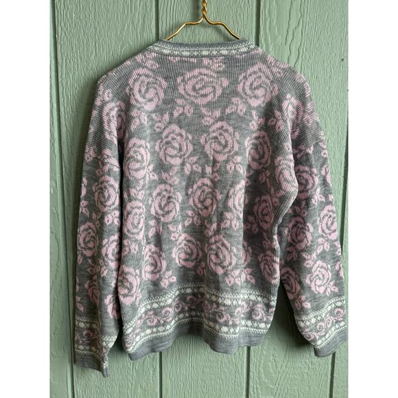 Vintage 90s Roses Sweater, Large - Picture 6 of 6